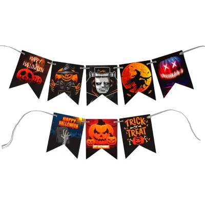 Happy Halloween Paper Flag Banner - 2