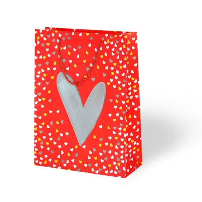 Heart Patterned Cardboard Bag - 2