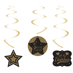 İyi Ki Doğdun Paper Swirl Decorations - Gold - 2