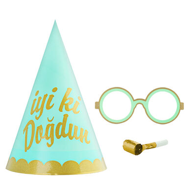 İyi ki Doğdun Party Hat, Glasses and Blowout Set - 3