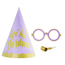 İyi ki Doğdun Party Hat, Glasses and Blowout Set - 2