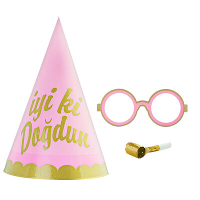 İyi ki Doğdun Party Hat, Glasses and Blowout Set - 4