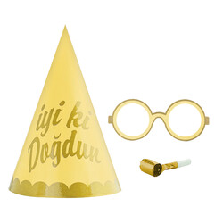 İyi ki Doğdun Party Hat, Glasses and Blowout Set - Kikajoy