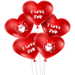 I Love U Baskılı Kalp Balon - Kikajoy