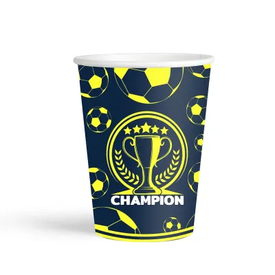 Champion Sarı Lacivert Karton Bardak 8oz - 1