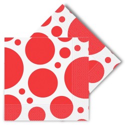 Polka Dot Mix Red Paper Napkins - Kikajoy