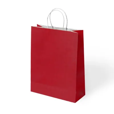 Kırmızı Büküm Saplı Kraft Çanta 25x31cm - 1