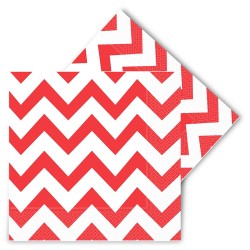 Zigzag Red Paper Napkins - Kikajoy