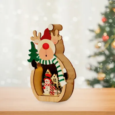 LED Christmas Decoration Wooden Reindeer - 1