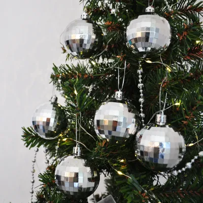 Matte Silver Glass Ball Christmas Ornaments 6cm - 1