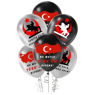 Ne Mutlu TÜRK'ÜM Diyene Baskılı Metalik Balon 12