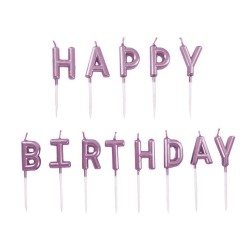 Metallic Bronze Happy Birthday Toothpick Candles - 2