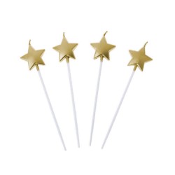 Metallic Gold Star Shaped Candles - 2