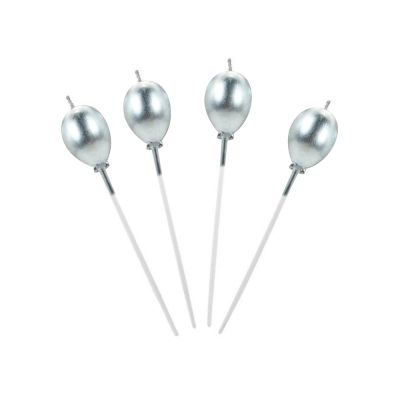 Metallic Silver Balloon Shaped Candles - 2