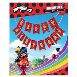 Miraculous Super Heroez Happy Birthday Paper Letter Banner - Kikajoy