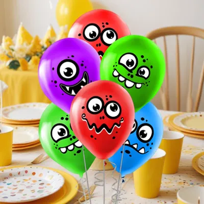 Monster Baskılı Karışık Renk Balon 11