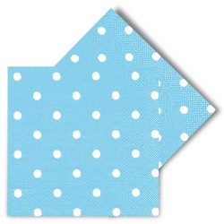 Polka Dot Light Blue Paper Napkins - Kikajoy