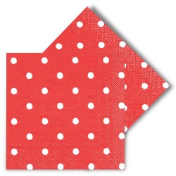 Polka Dot Red Paper Napkins - Kikajoy