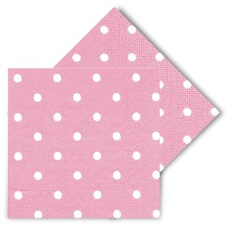 Polka Dot Pink Paper Napkins - Kikajoy