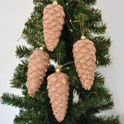 Glitter Pinecone Christmas Ornaments - 1