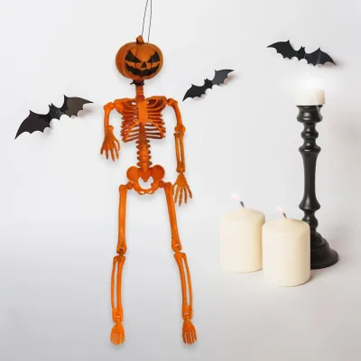 Plastic Halloween Skeleton Decoration - Pumpkin - 1