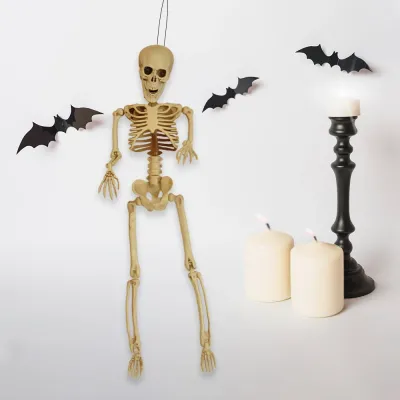 Plastic Halloween Skeleton Decoration - White - 1