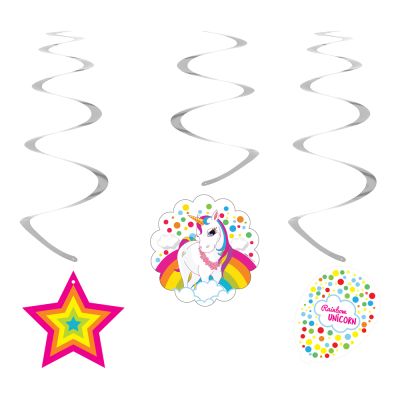 Rainbow Unicorn Paper Swirl Decoration - 2