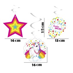 Rainbow Unicorn Paper Swirl Decoration - 3