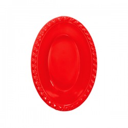 Red Plastic Oval Bowl - Kikajoy