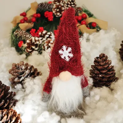 Red Plush Gnomes - Santa Elf - 1