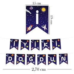 Rocket Space İyi Ki Doğdun Paper Letter Banner - 2