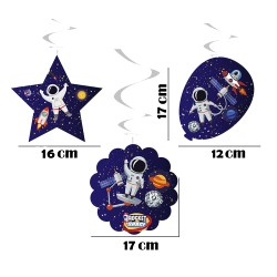 Rocket Space Paper Swirl Decoration - 3