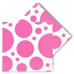 Polka Dot Mix Fuchsia Paper Napkins - Kikajoy