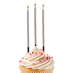 Silver Birthday Candles - 1