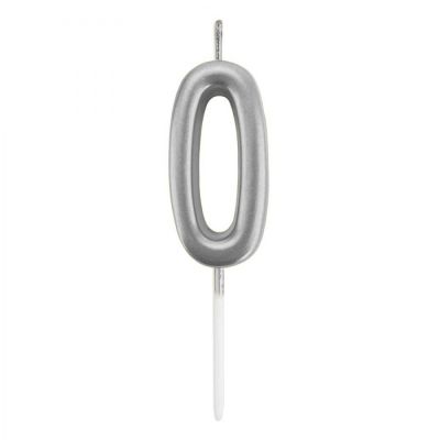 Silver Stick Numeral Candles 7cm No: 0 - 2