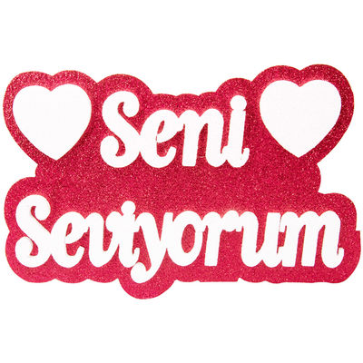 Seni Seviyorum El Yazılı Strafor Süs - 2