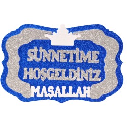 Sünnetime Hoş Geldiniz Gümüş Strafor Süs - Kikajoy