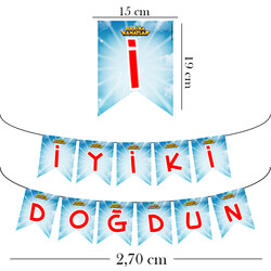 Super Wings İyi Ki Doğdun Paper Letter Banner - 3