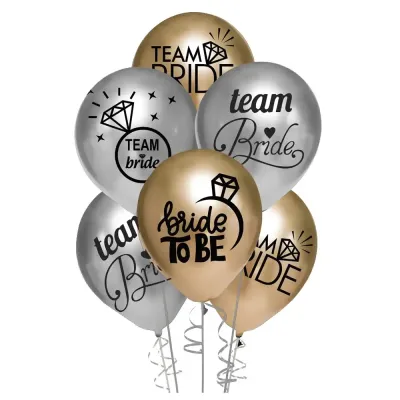 Team Bride Metallic Balloon 12