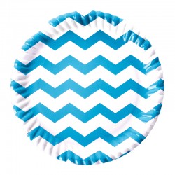 Turquoise Zig-Zag Paper Plates - Kikajoy