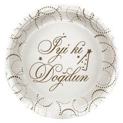 White İyi Ki Doğdun Elegant Paper Plates - Kikajoy