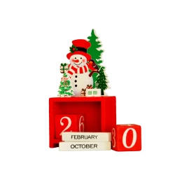 Wooden Christmas Perpetual Calendar - Snowman - 2