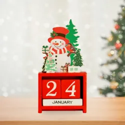 Wooden Christmas Perpetual Calendar - Snowman - 1