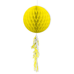 Yellow Paper Honeycomb Balls with Tassel - 