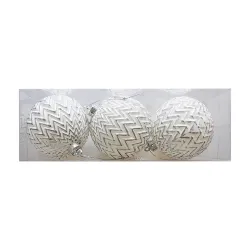 Zigzag Ball Ornaments - White - 2